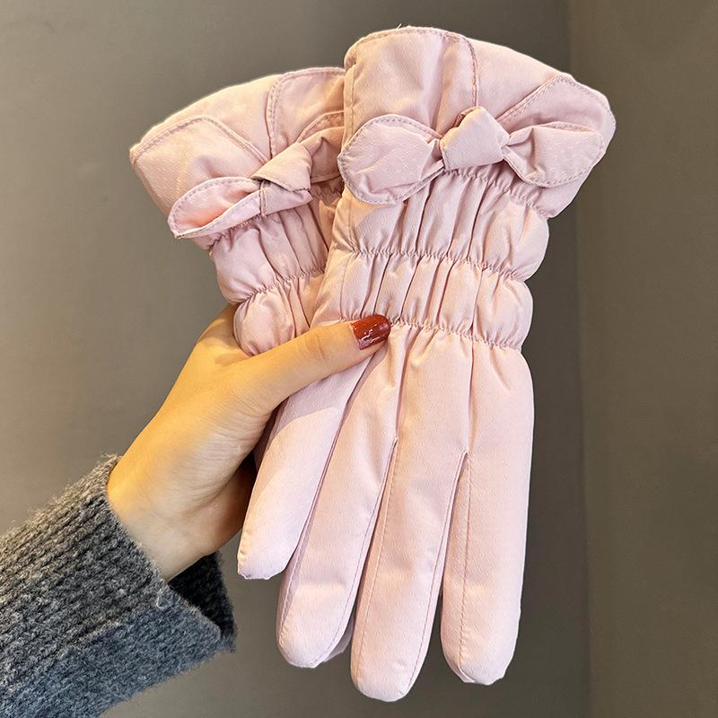 Women's fleece gloves index finger winter electric vehicle outdoor warm gloves cold wind