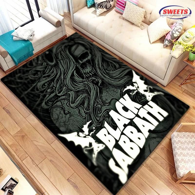 Classic Rock B-Black S-Sabbath Theme Carpet Living Room Bedroom Bedside Bathroom Floor Mat 15 Size Pattern Area Rug Home Decor