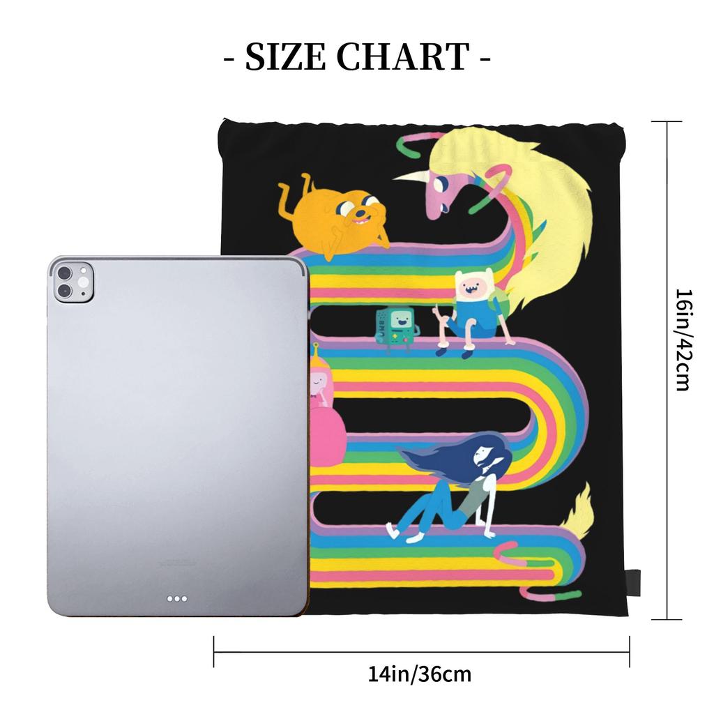 Custom Adventures Anime Times Drawstring Backpack Sports Gym Bag for Women Men Fantasy Animation Training Sackpack