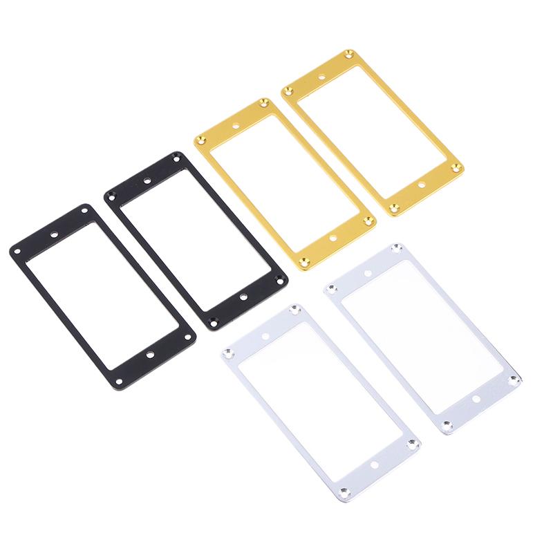 2Pcs Aluminum Alloy Neck Bridge Humbucker Pickup Mounting Ring Neck Bridge Pickup Curved Frames Set For Guitar