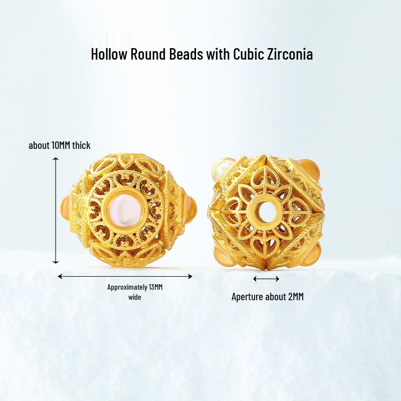Vintage Brass Filigree Pearl Spacer Beads for Handmade DIY Bracelets