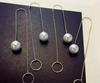 Korean Pearl Circle Long Chain Earrings