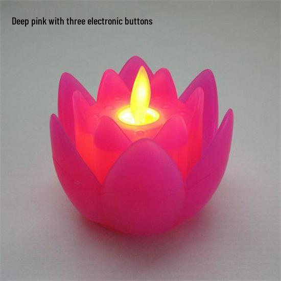 LED Schwingender Lotus Schmuck: Immer leuchtende elektronische Kerzenlampe mit bunten Lichtern