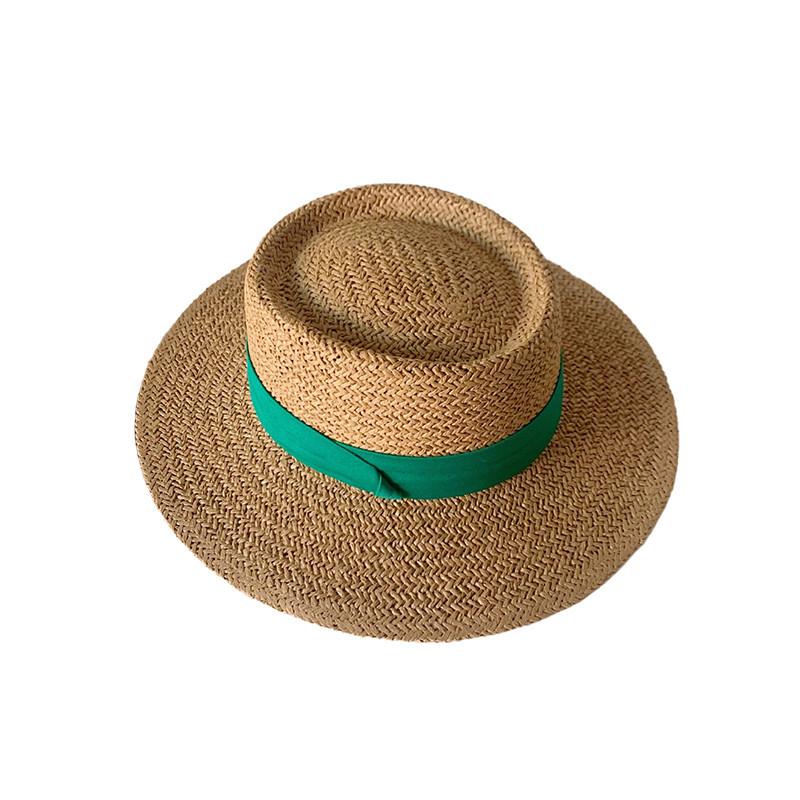 

Adjustable Women s Casual Summer Straw Hat With Wide Brim For Sun Protection зелений