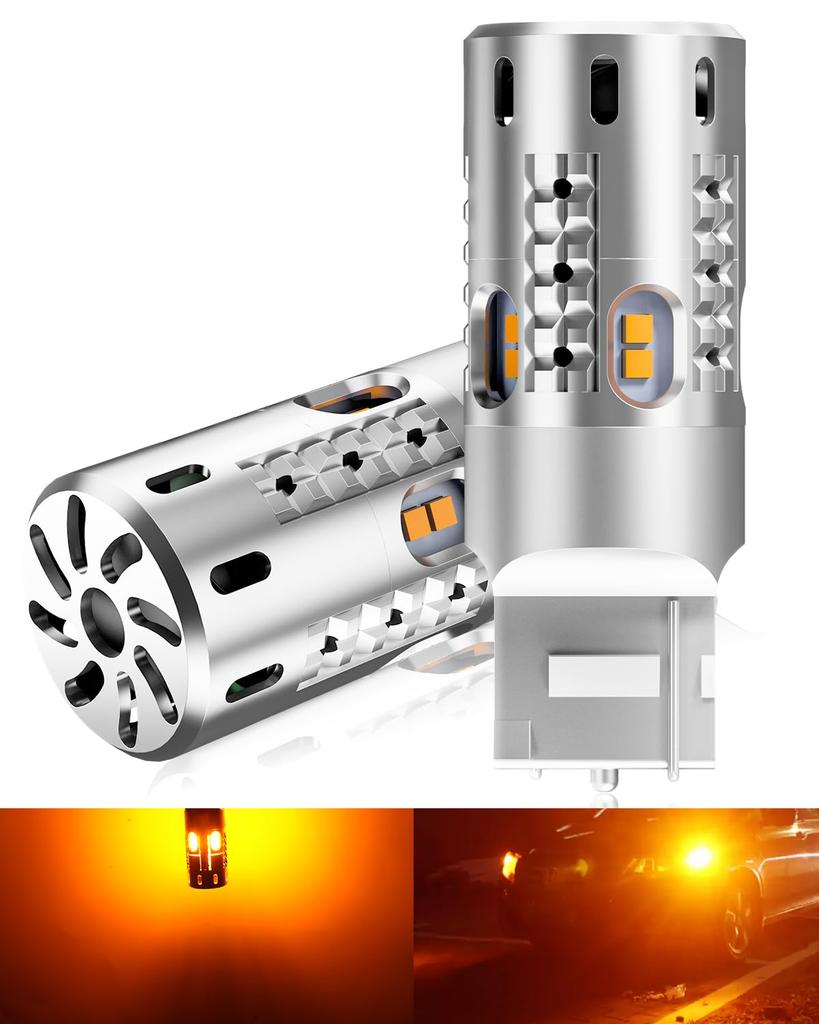 SUPAREE T20 LED Turn Signal, Genuine Replacement, Cooling Fan, Built-In Resistor, Stealth Specifications, Non-Polarity,
