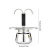 Induction-Compatible Double-Spout Mocha Pot, Brushed Steel Coffee Maker for About Two Espresso-Size Cups On Common Cooktops
