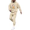 Men's Printed Hooded Sweatshirt And Sweatpants Casual Sports Suit
