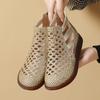 Fashion GKTINOO Large Size 2025 Genuine Leather Summer Sandals Breathable Hollow Boots Flat Soft Non-slip Comfortable Sandalias De Mujer