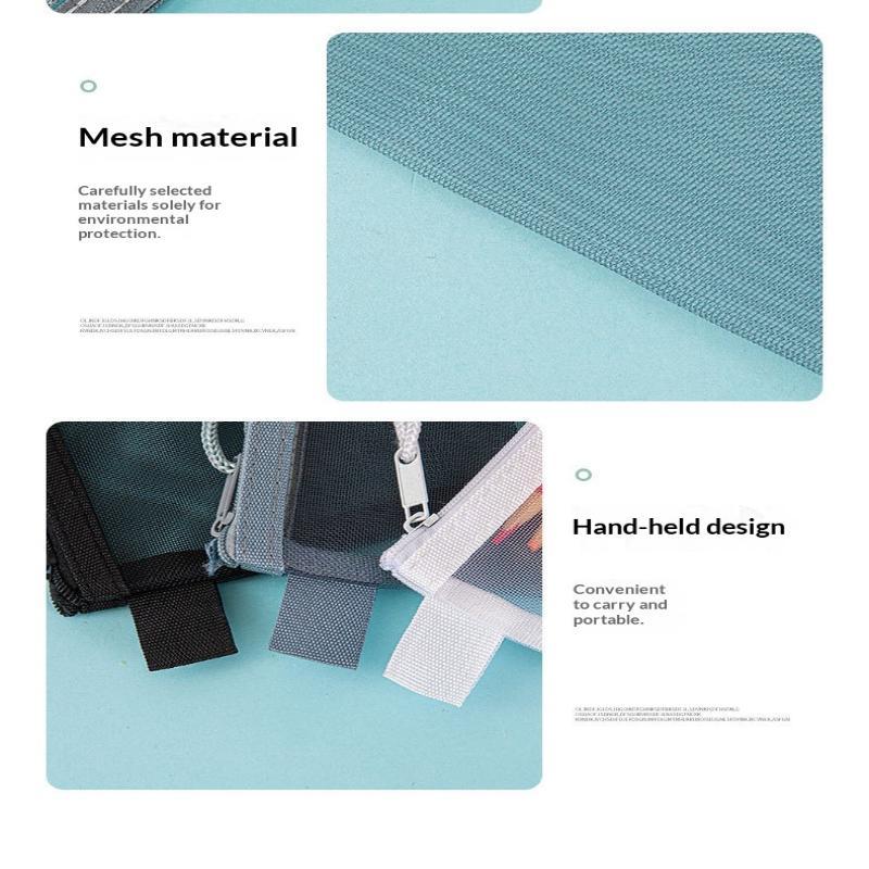 Mesh Zipper Pencil Pouches With Clear See Through Design And Sturdy Fabric Ideal For School Office Stationery Storage