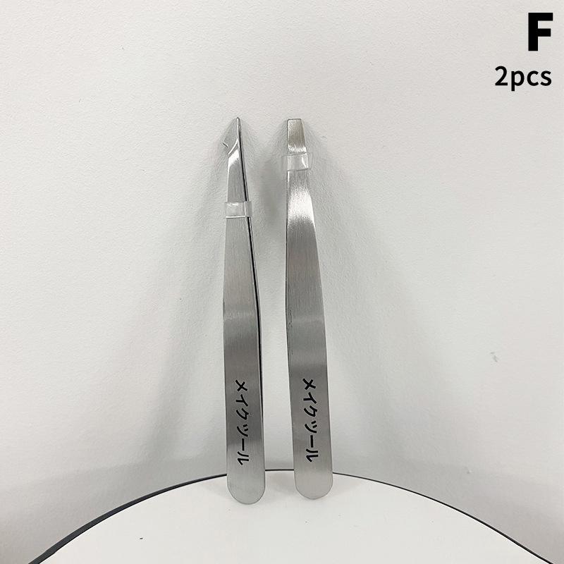 

2/6 шт. пинцеты для удаления волос на бровях, зажимы для ресниц из нержавеющей стали, профессиональные пинцеты для ресниц, набор щипцов для бровей, наконечники, инструменты для макияжа F