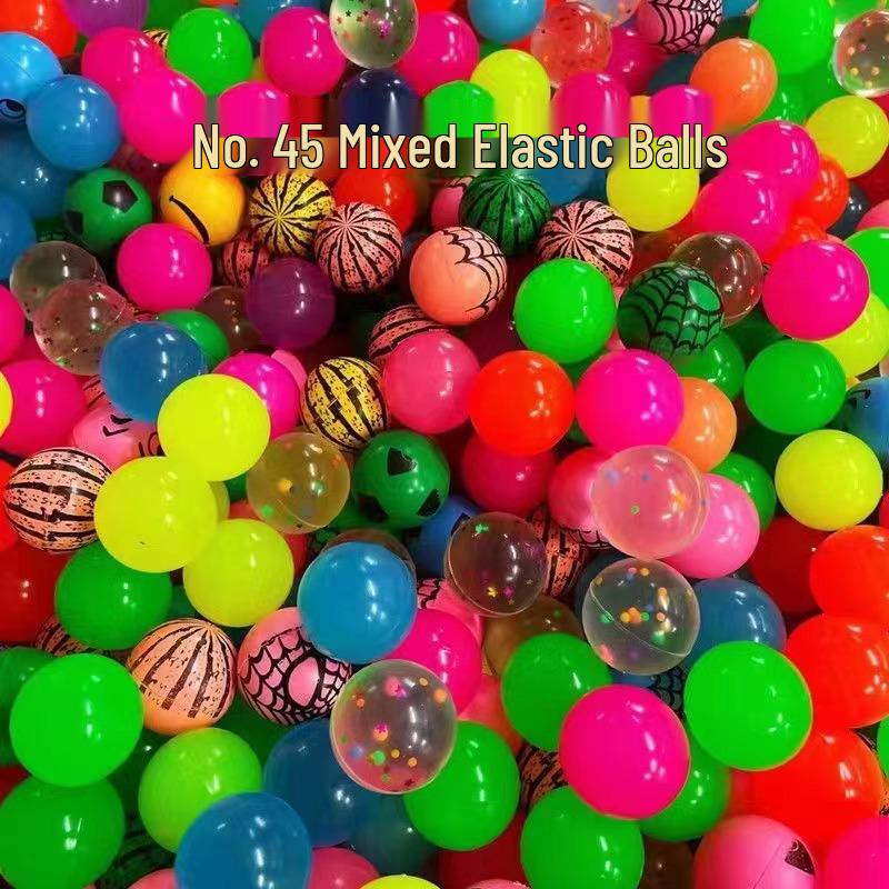 Elastic Cartoon Rubber Bouncing Balls, Extra Large, 50-Pack for Capsule Toy Machines