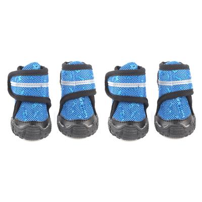 4PCS Pet Shoes AntiSlip Breathable Dog Shoes with Reflective Straps for Small Medium Large Dogs