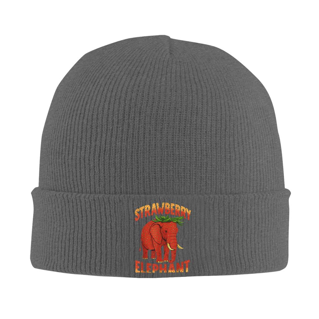 Italian Strawberry Elephant Meme Beanie Hats Bonnet Hats Adult Unisex Vintage Skullies Beanies Winter Printed Head Wrap Caps