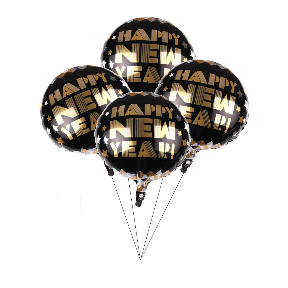 New Years Eve Tableware 2025 Black Gold Theme Balloon Package Cup Napkin Tablecloth Banner Balloon Happy New Year Party Supplies