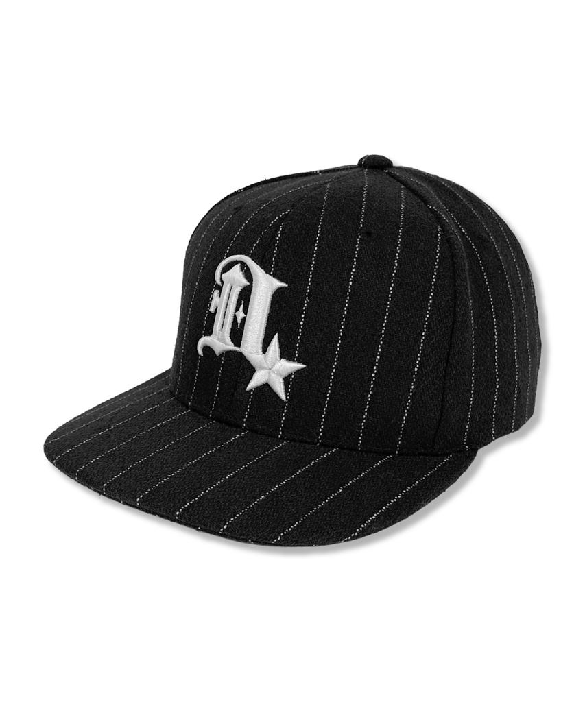 Damiswi Pinstripe D Symbol Wool Cap_Black
