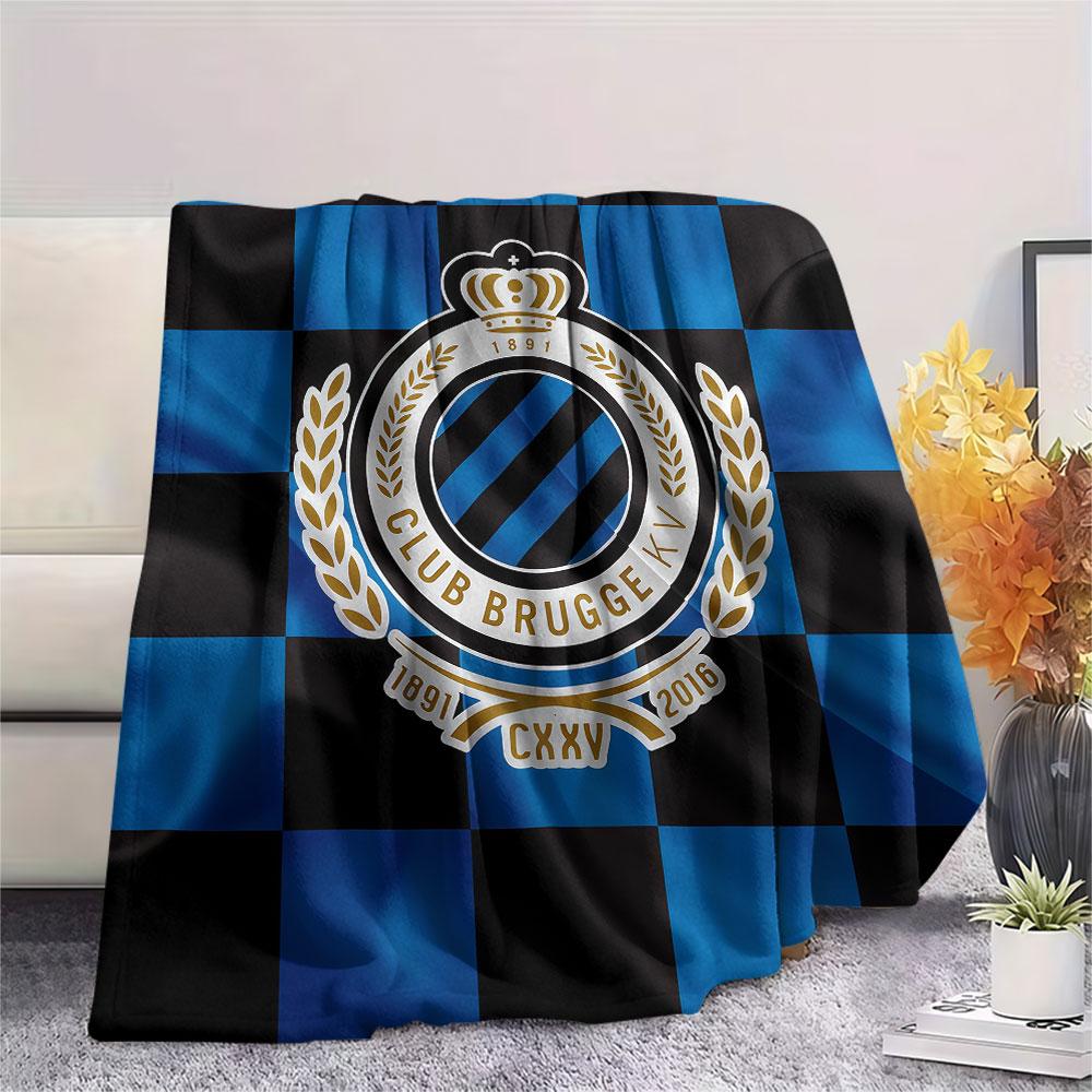 1PC Club Brugge KV Patterned Flannel Blanket Suitable For All Seasons for Home Decor Warmth and Comfort Gifts Holiday Present