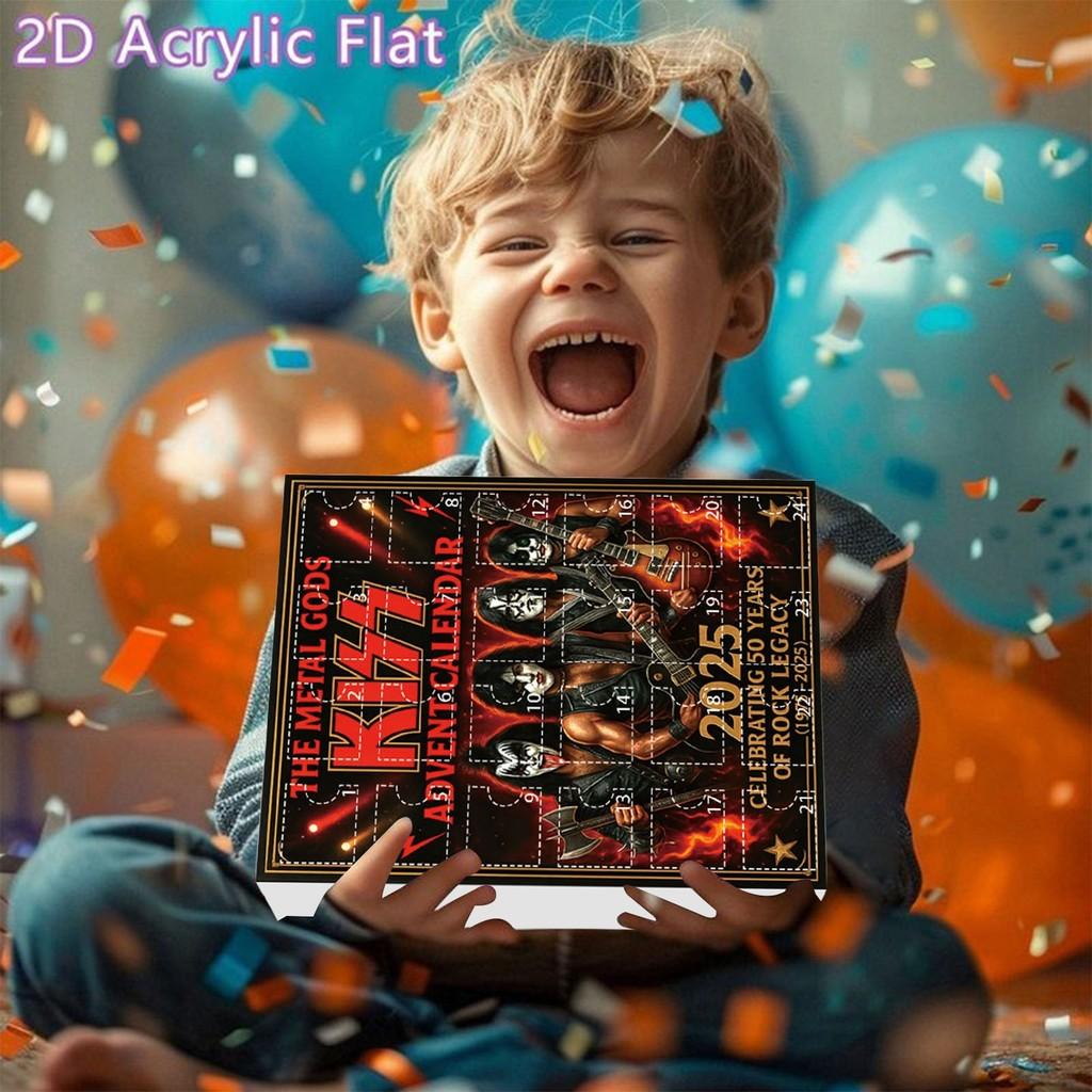 Kiss Band Weihnachts-Countdown-Kalender mit Acrylfiguren zur Feiertagsdekoration