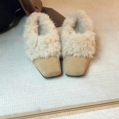 Retro Versatile Style Square-toe Snow Boots with Thick Heels and High Heels - Women's Shoes