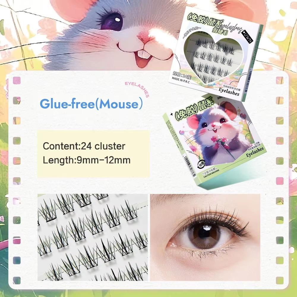 

Cute Animal Series Glue-free Eyelashes 4 Rows Individual Lashes Single Cluster Eyelashes A