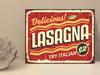 Lasagne Italienisches Essen Rustikal Retro Metallschild Schild Geschenk Haus Neuheit (mt)Aluminium