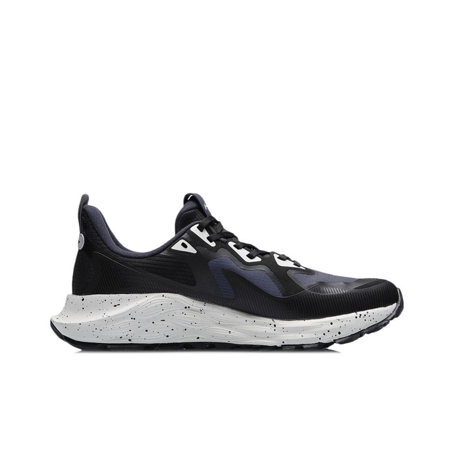 LiNing Protective Cloud Lightweight Rebound Shock Absorption Low-Top Running Shoes Unisex Sneaker Black Gray ARHR079-1