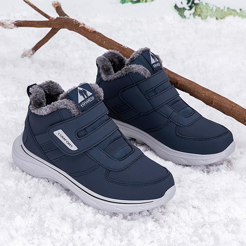 Fleece Warm Cotton Shoes Winter Waterproof and Non-slip Thick-soled Snow Boots Outdoor Cotton Shoes