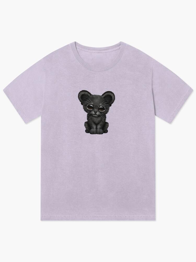 Black Panther Cute Baby Black Panther Cub on Blue Vintage Wash Unisex T-Shirt