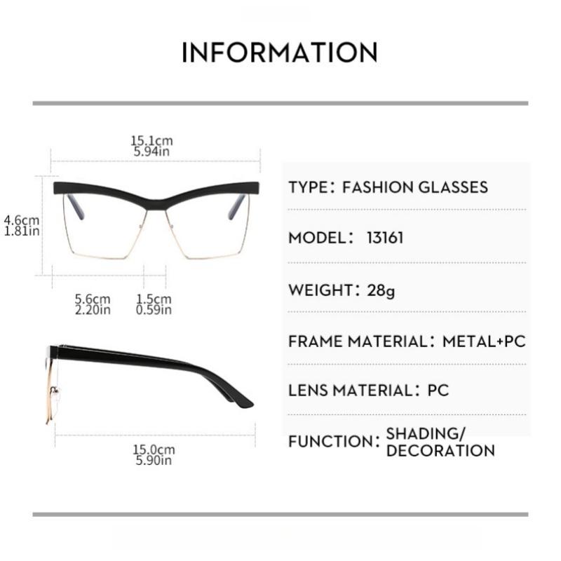 New Retro Half Frame Cat Eye Eyewear Frame For Women Men Anti Blue Light Glasses Clear Reading High Quality Eyewear