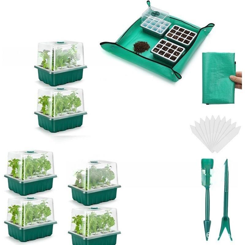 12 Hole Silicone Seed Starter Tray Reusable Plant Germination Kit For Greenhouse And Garden Nursery Pots