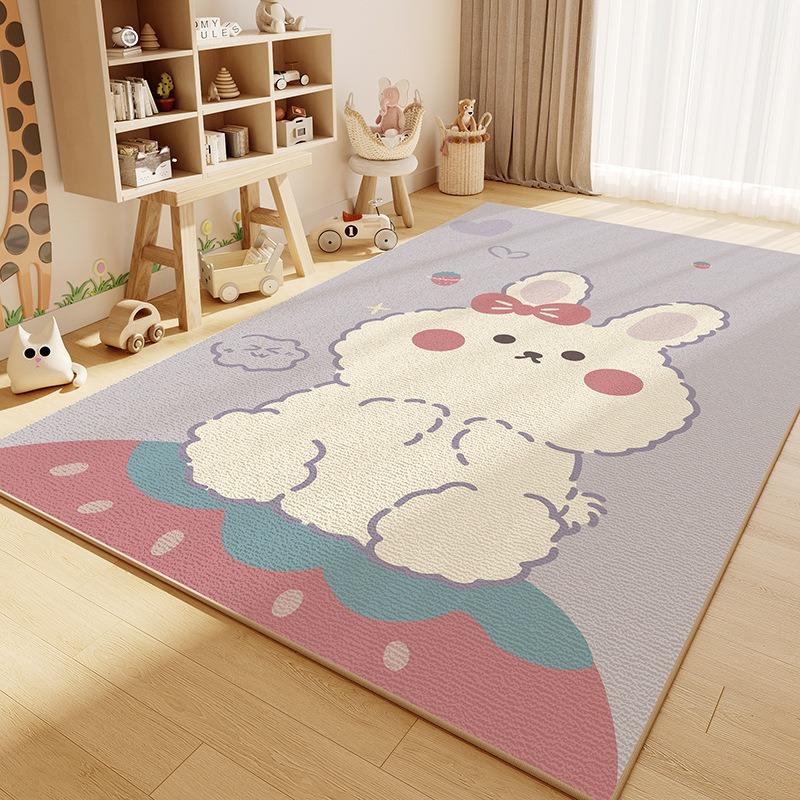 Cute Animal Pig Patterns Carpet Children's Bedroom Crawl Soft Mat Non Slip Sofa Floor Large Area Decor Rug Home Indoor Doormats
