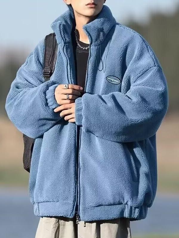 Men's Winter Japanese Cityboy Cotton Jacket - Thickened Lambswool Stand Collar Coat, Loose Korean Style