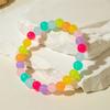 1pc Bohemian Style Colorful Dopamine Acrylic Small Round Bead Bracelet with Elastic String, Suitable for Women, Ideal Gift for Beach Vacations,