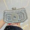Borsa da sera elegante per banchetti con intarsi di diamanti, pochette da donna, borsa a tracolla per abito impreziosita da cristalli