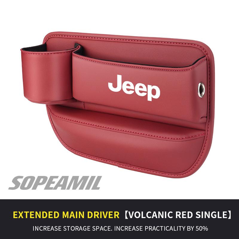 Car Leather Seat Crevice Water Cup Holder Storage Box Jeep Renegade Compass Gladiator Patriot Commander Wrangler Grand Cherokee