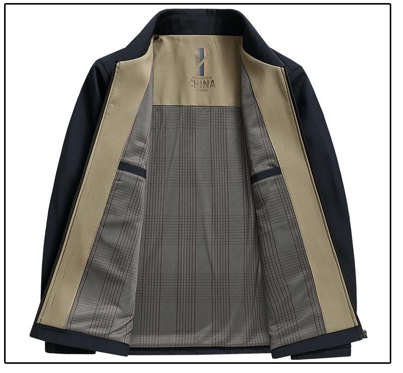 Woodpecker 2025 Dad Outerwear Set: Men's Spring and Autumn Jacket for Middle-Aged and Elderly