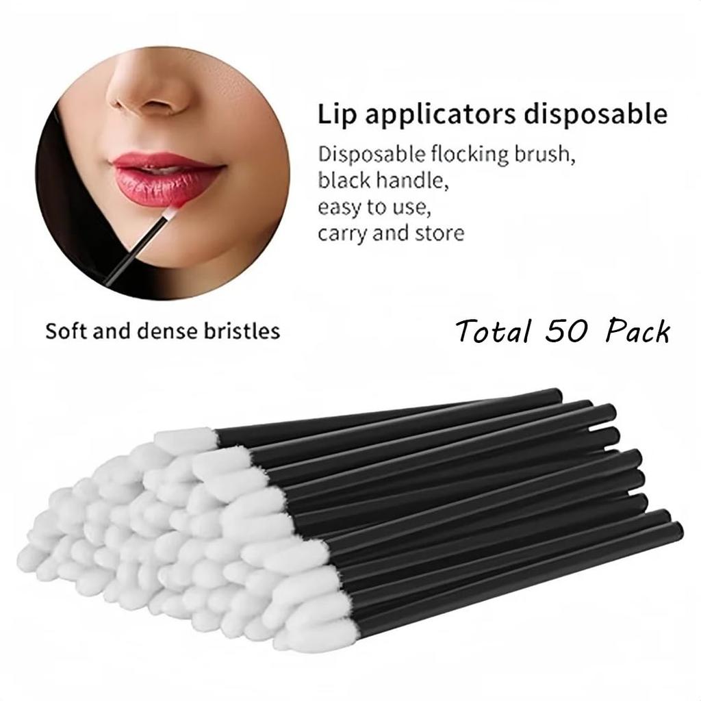 Lip Brush Wands Disposable Lip Gloss Lipstick Applicators Makeup Brushes Cosmetic Beauty Tool Kits 50pcs