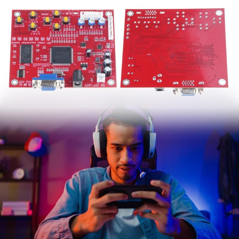 Game Console Video Game Converter Board Game CGA to VGA Converter Auto Scan & Identify 15K 24K 31K Gaming Signal