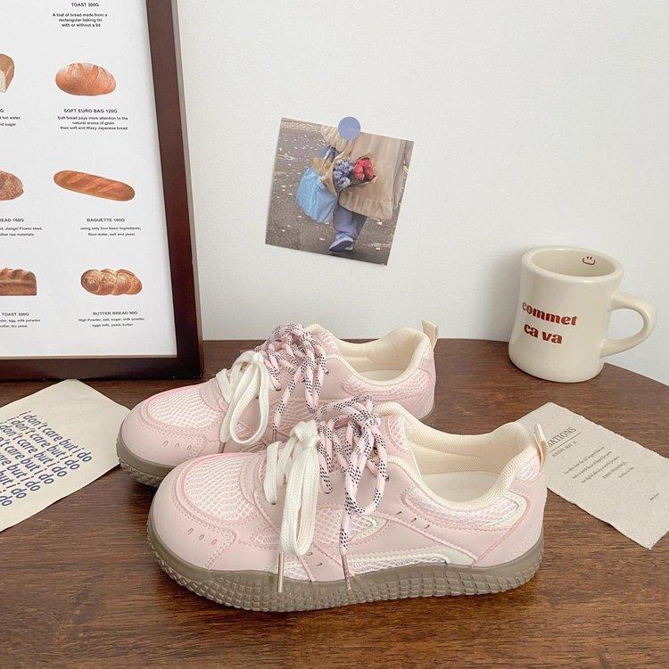 Breathable mesh board shoes spring and summer new spring and summer casual shoes sports shoes size 35 розовый