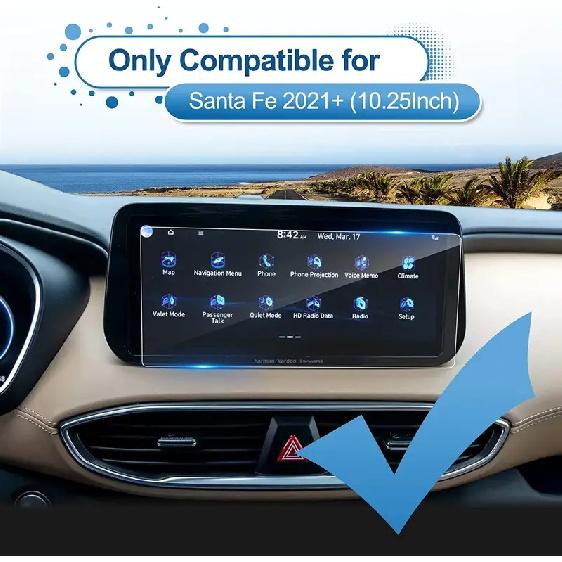 Protezione Schermo Santa Fe per Hyundai Santa Fe 10.25 pollici Navigazione GPS Touchscreen Vetro Temperato Protettore