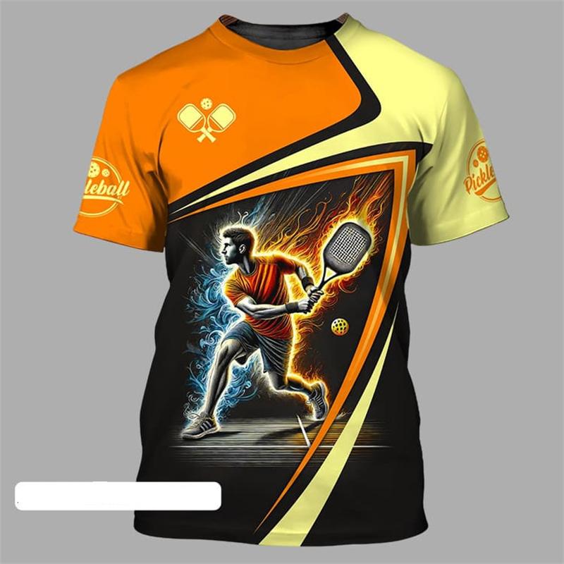 Pickleball T-shirt Team Sports For Men Clothing O Neck Short Sleeve T Shirts Cool Fashion Pattern Design Trend Outdoor Tee Top