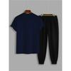 Men's Classic and Fashionable Casual Sports Pants and Short Sleeves Set, with Comfortable and Soft Fabric, Suitable for Daily Wear or Travel