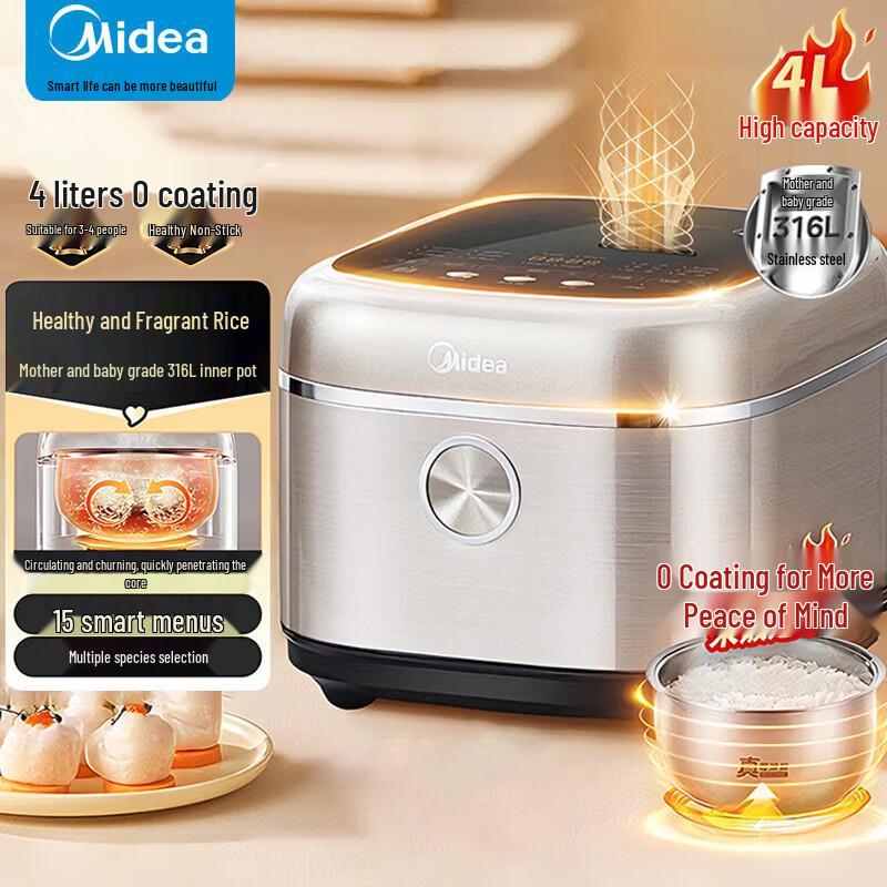 Midea 4L 0-Coating 316L Stainless Steel Smart Rice Cooker