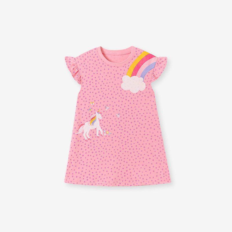 Little Maven Summer Short-Sleeved Girls  Dress Cute European and American Style Children s Dress Export Ready Stock Children s Dress S 3226 3Y (100cm)