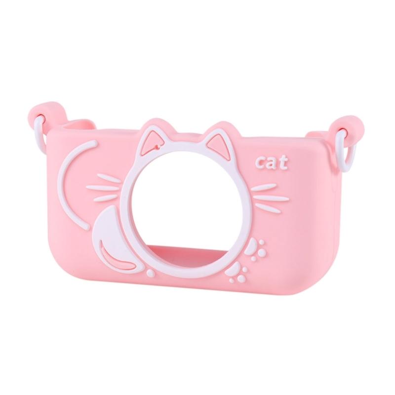 Kids Camera Bag Mini Silicone Cartoon Camera Protective Cover with Adjustable Lanyard Soft Silicone Camera Protector