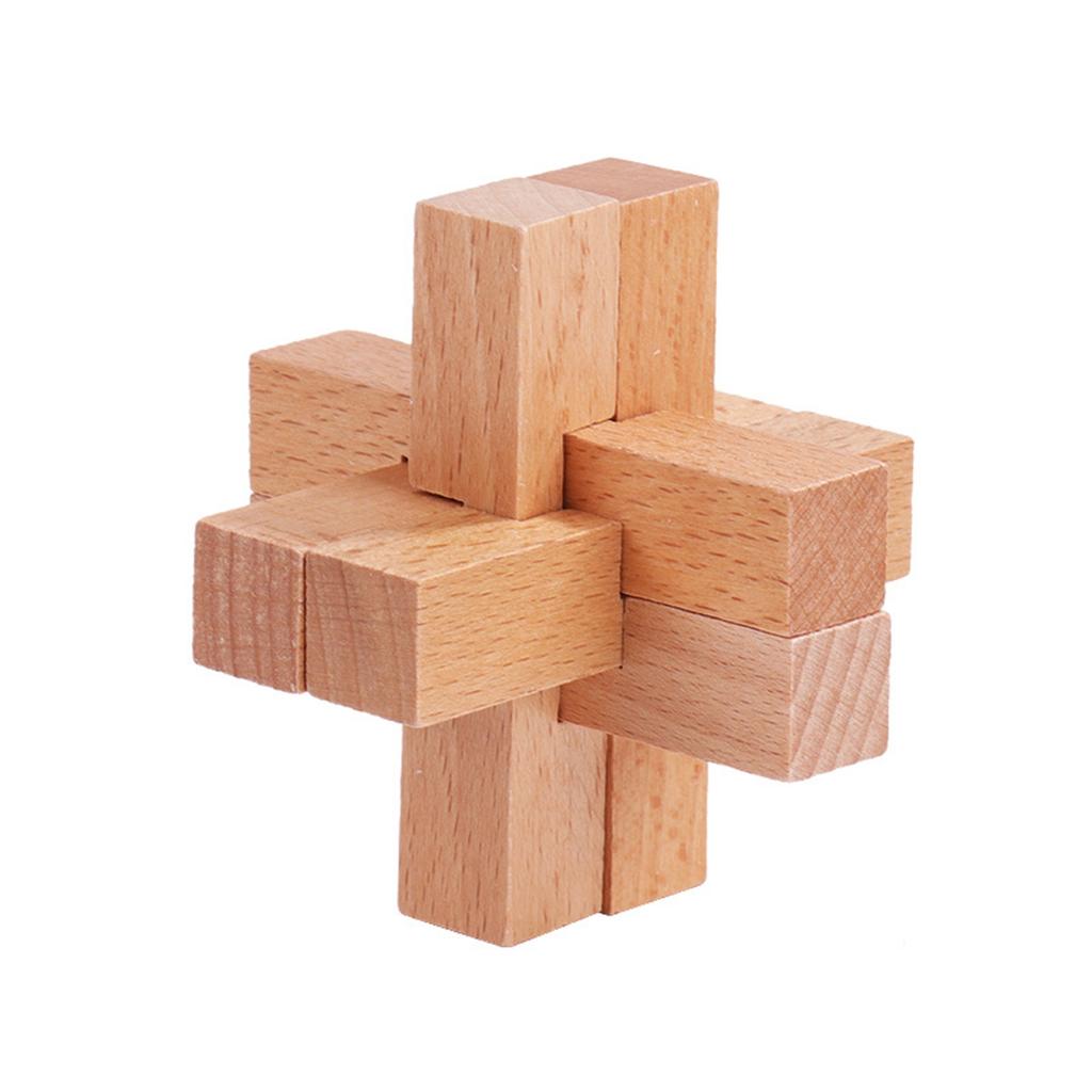 Children's Educational Gift Set: Mortise And Tenon Kongming Lock, Luban Lock, Complete Wooden Set