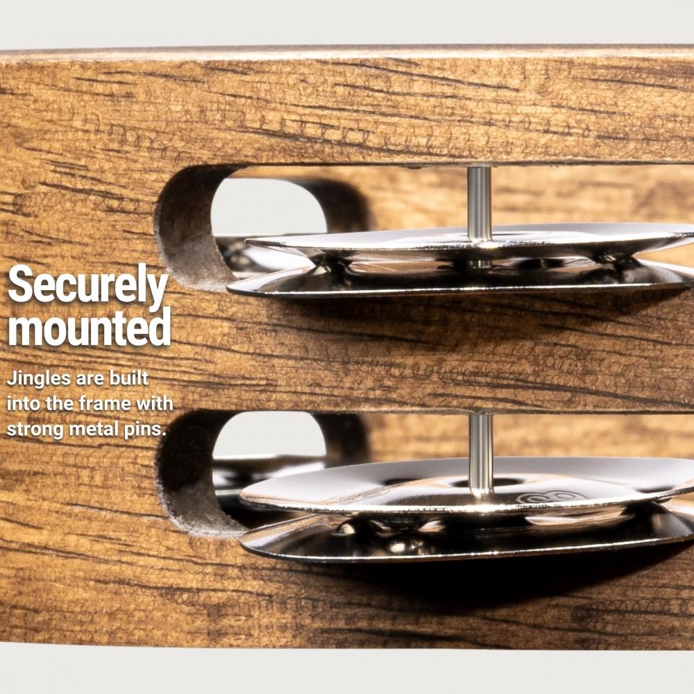 MEINL Percussion Compact Wood Tambourine Stainless Steel 2rows CTA2WB