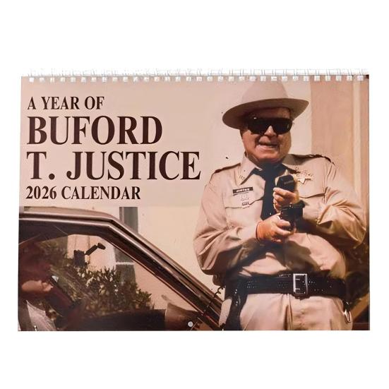 

Sheriff Buford 2026 Desk Calendar Smokey & Bandit Theme Vintage Movie Art with Monthly Layouts Funny Nostalgic Desk Calendar Office Decor Gift