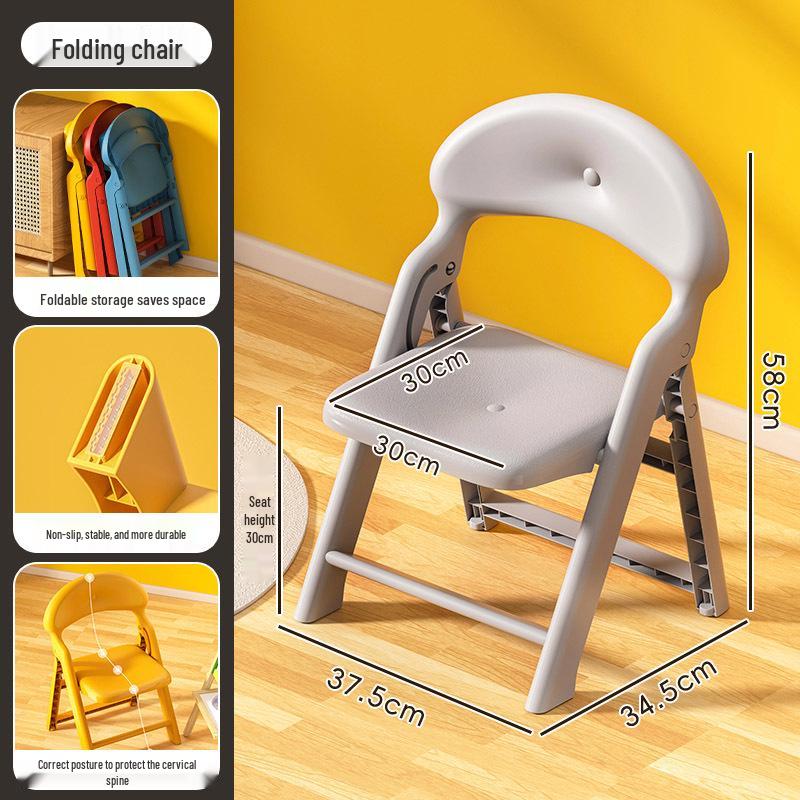 Children's Foldable Backrest Chair - Little Friends Stool