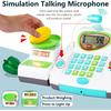 HERSITY Kids Toy Cash Register with Scanner and Microphone, Pretend Play Money Electronic Calculator Realistic Children's Supermarket Cashier Games