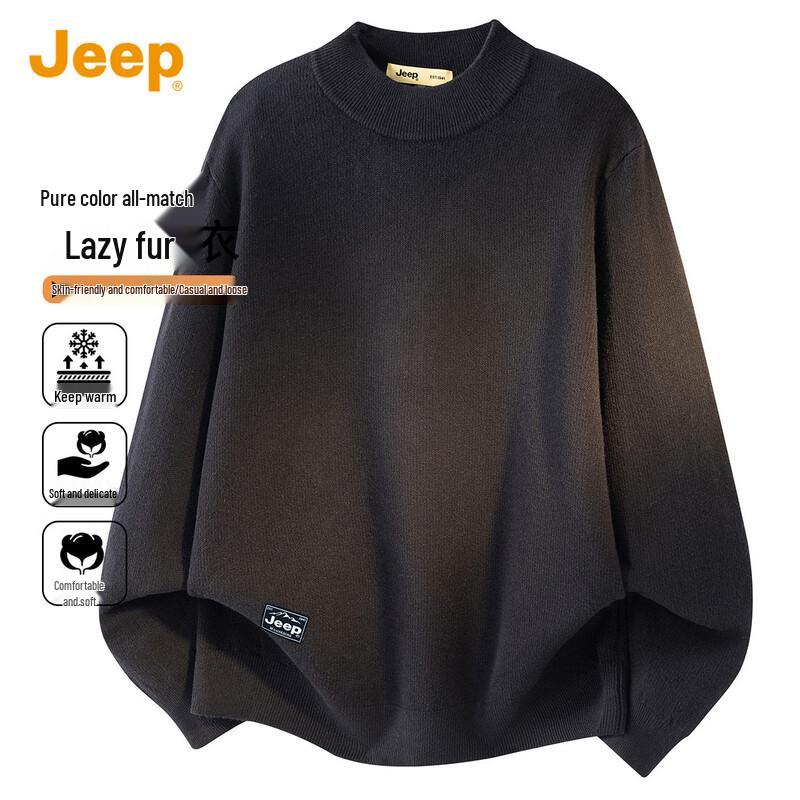 JEEP Men's 2025 Fall/Winter Warm Semi-High Neck Knit Sweater